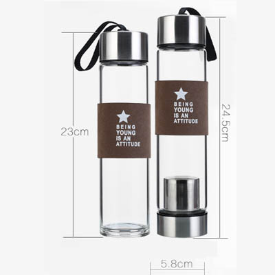 174 glass bottle with tea infuser